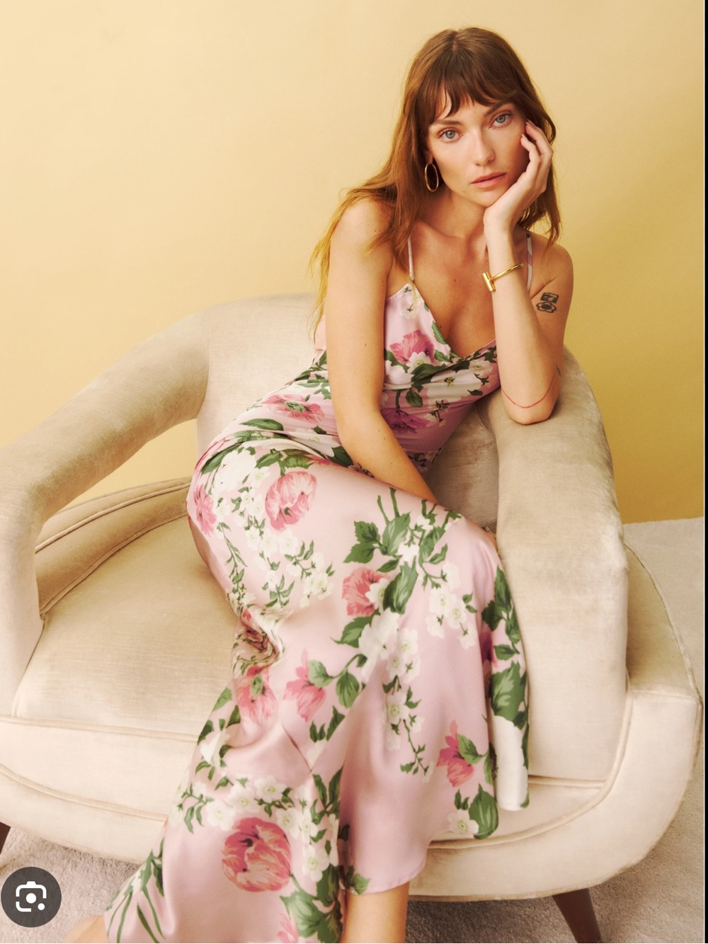Reformation Parma silk maxi in rose garden 🩷